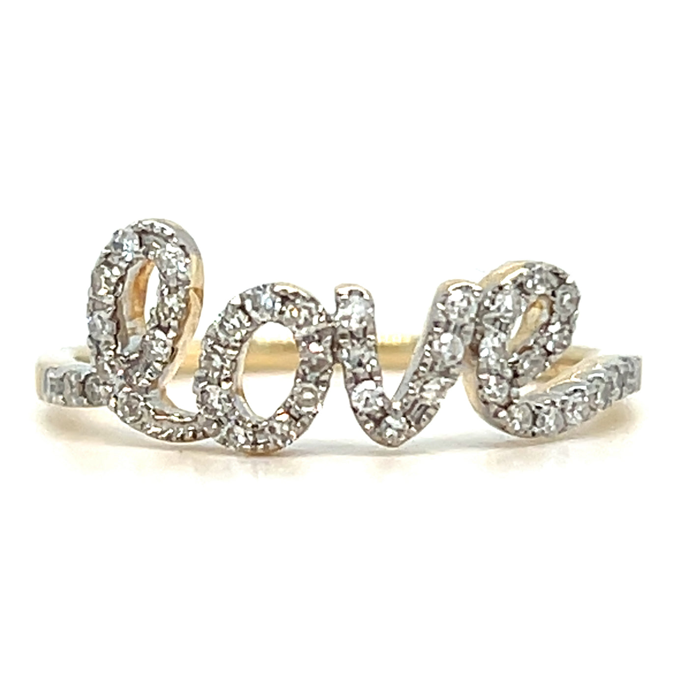 14KT YG Love Diamond Ring S7