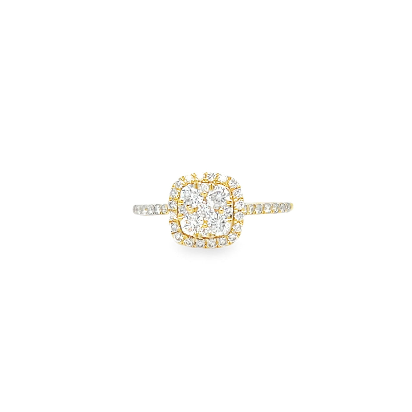 14KT YG Diamond Floral Cluster Ring S7