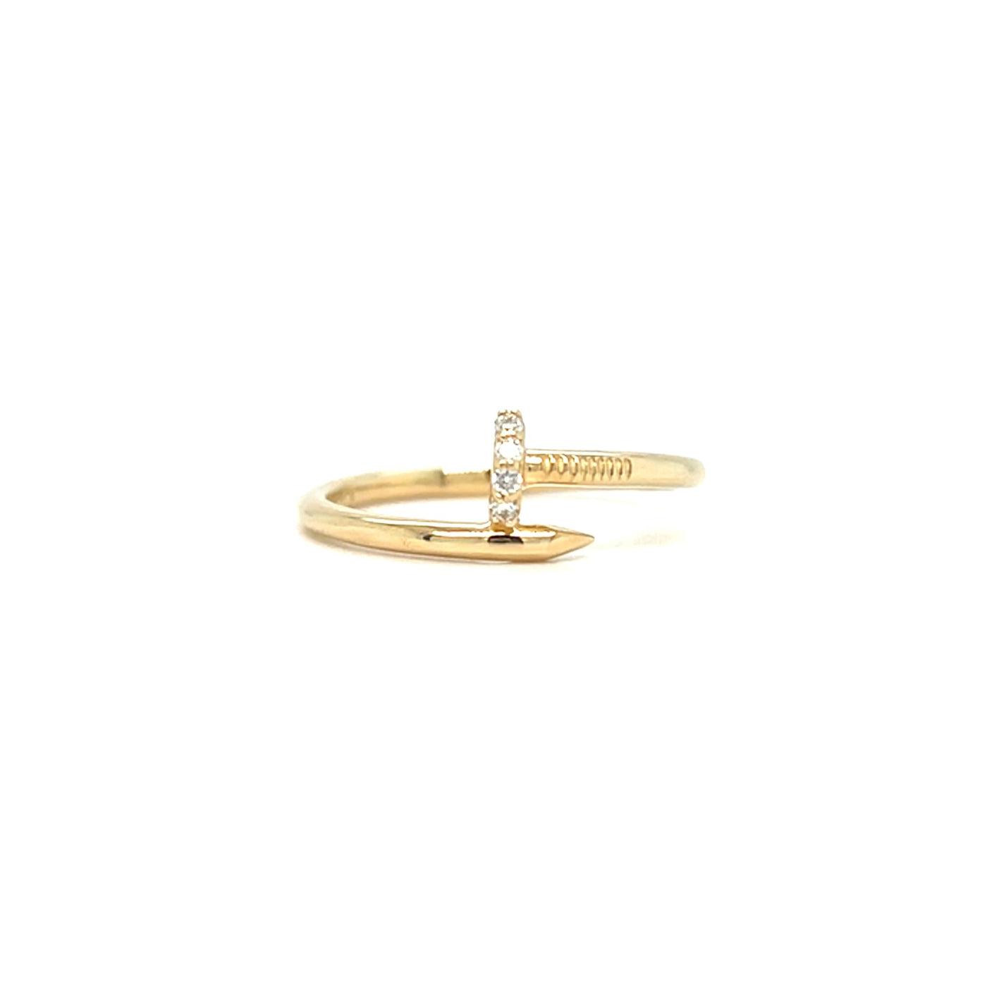 14KT Yellow Gold Diamond Nail Ring