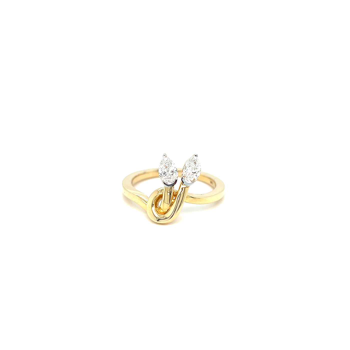 14KT Yellow Gold Diamond Knot Ring