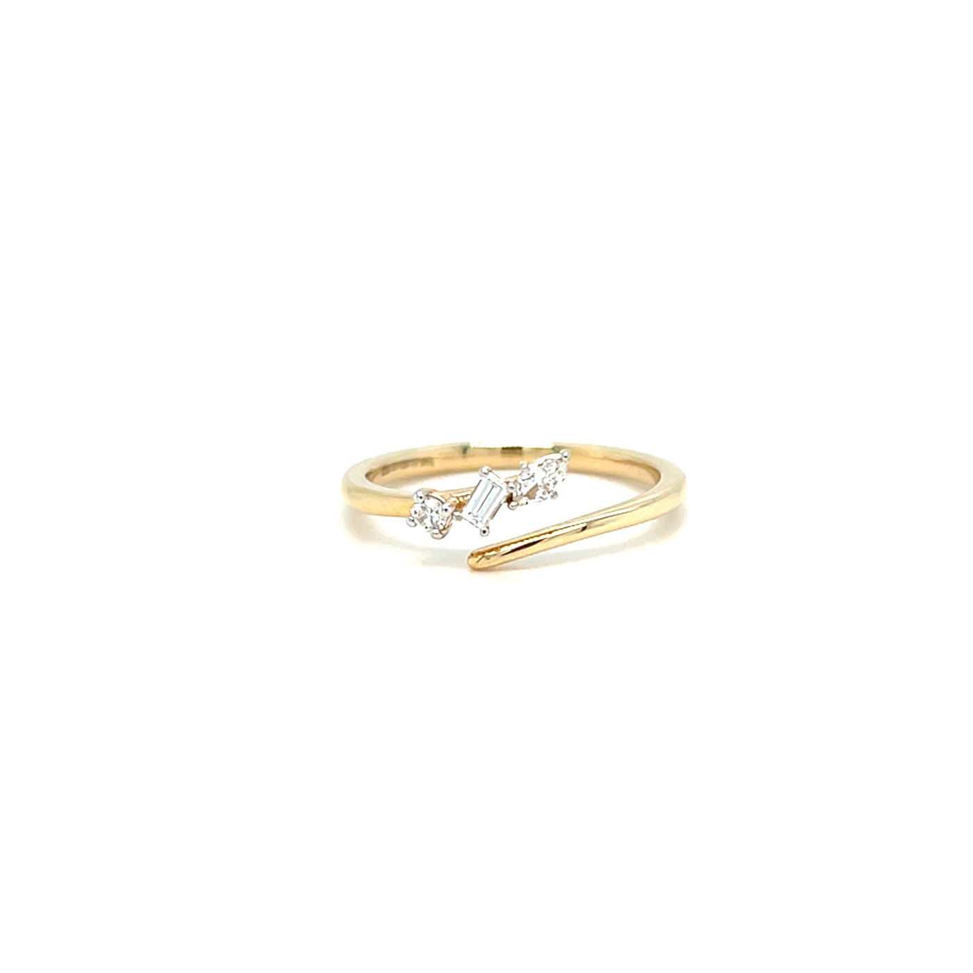 14KT Yellow Gold Diamond Curve Ring