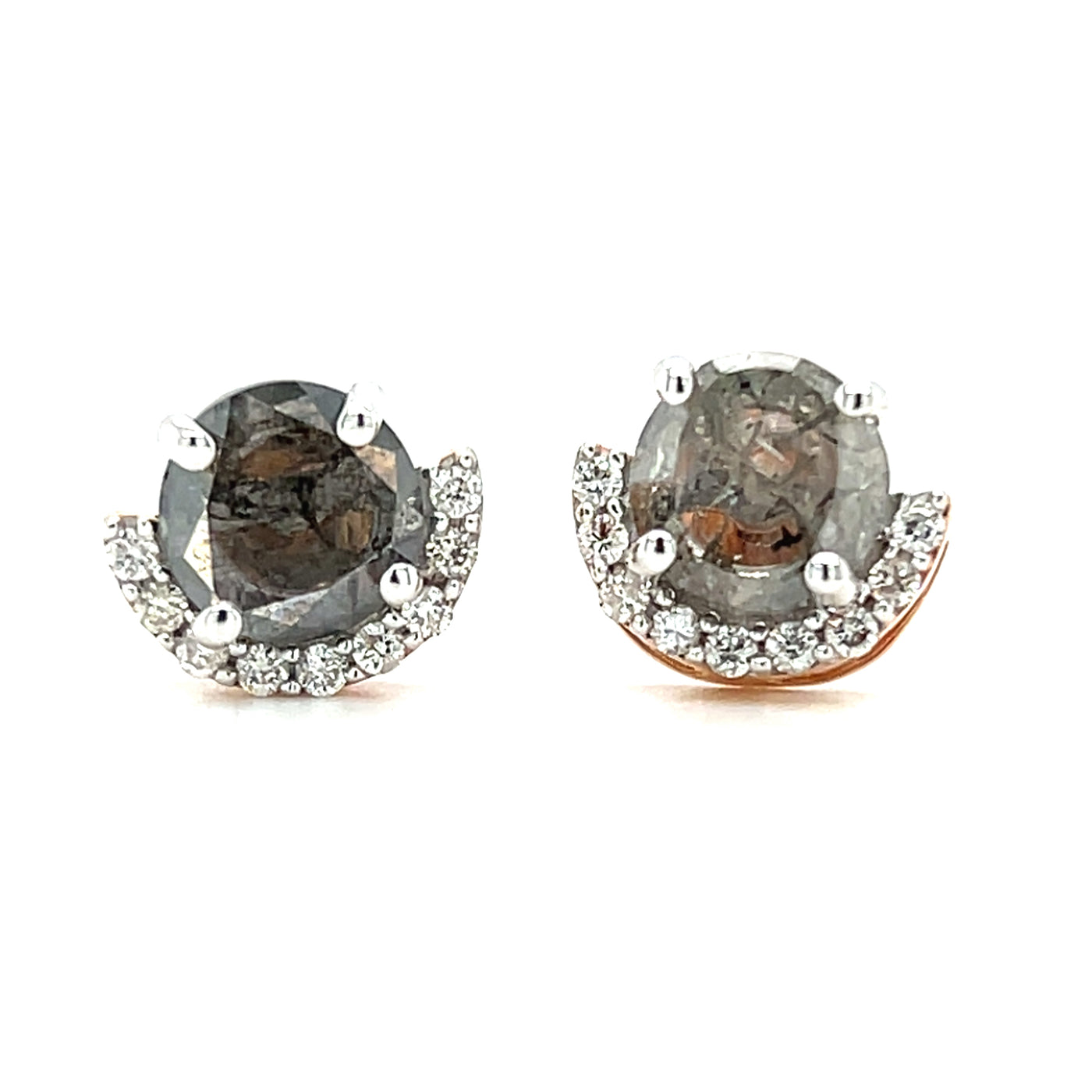 14KT Yellow Gold Salt & Pepper Diamond Earrings