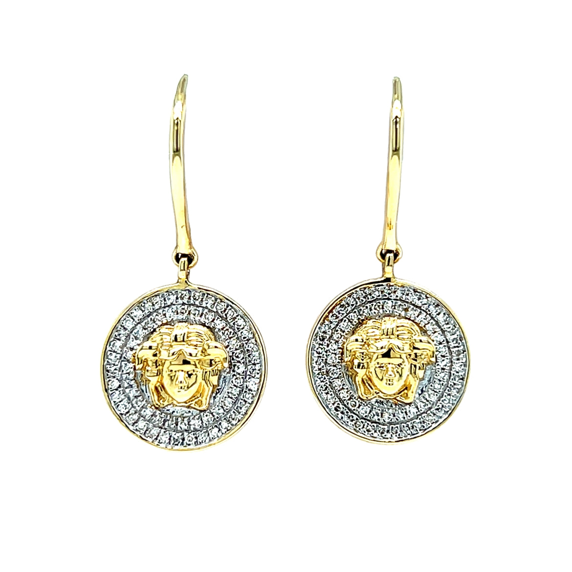 14KT Yellow Gold Versace Diamond Earrings