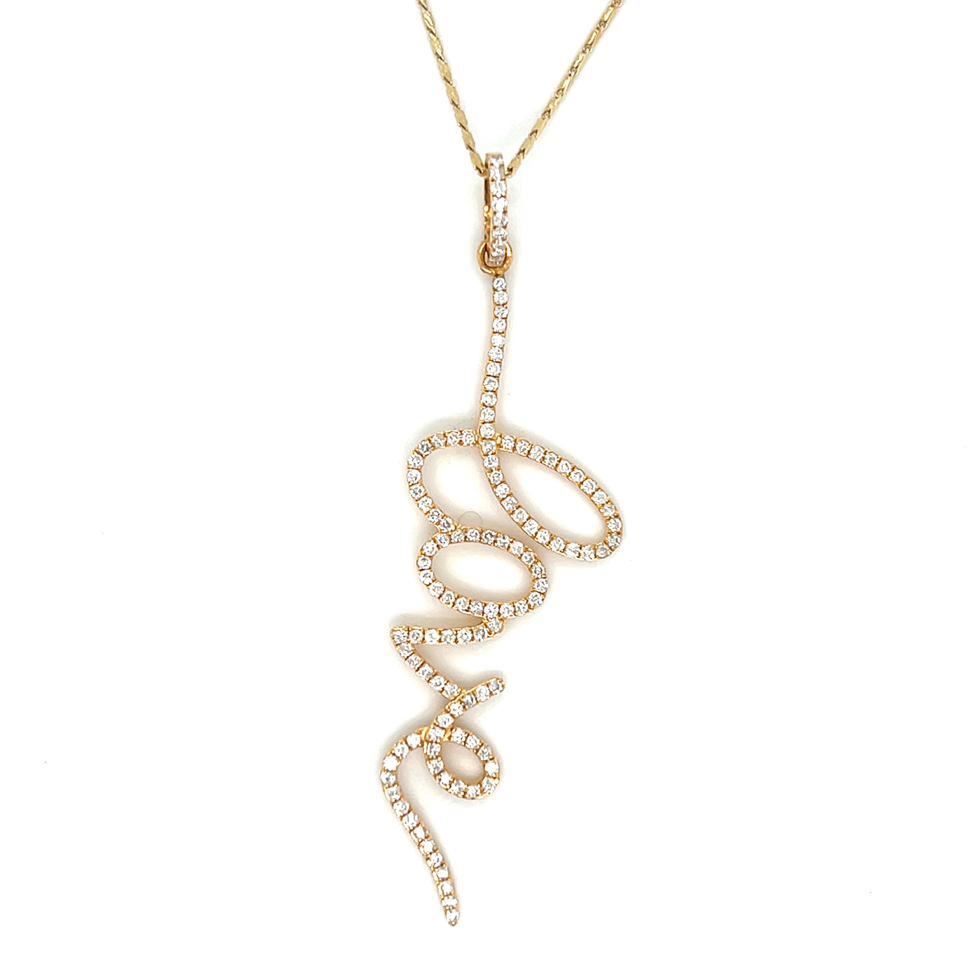 18KT YG Love Diamond Pendant