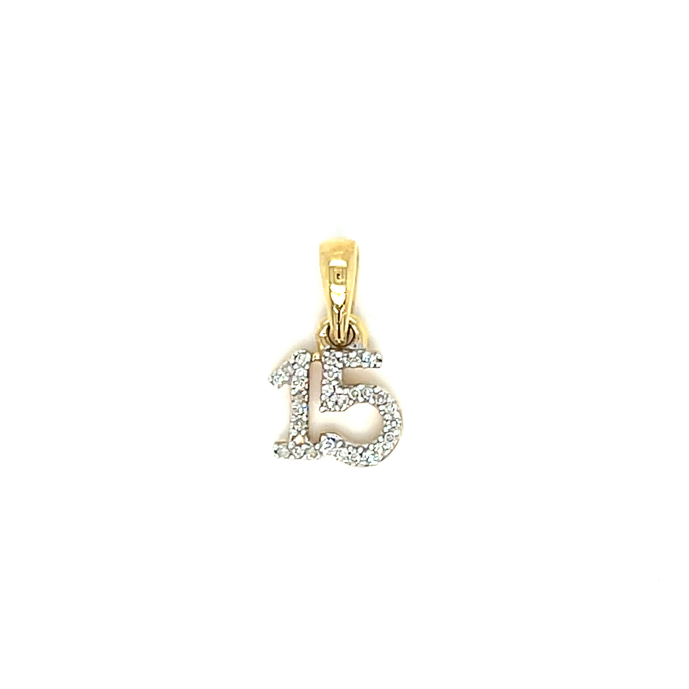 10KT Yellow Gold Diamond Sweet 15 Pendant
