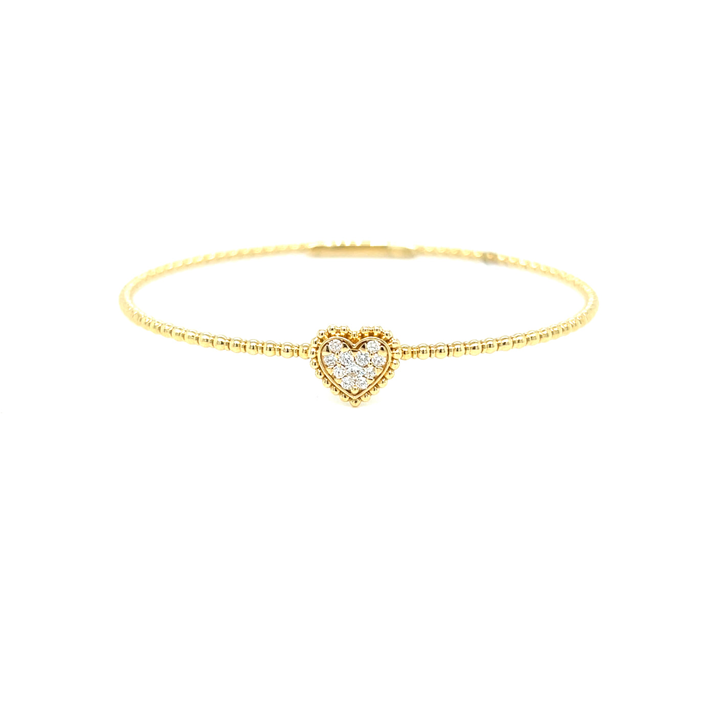 14KT Yellow Gold Diamond Heart Bracelet