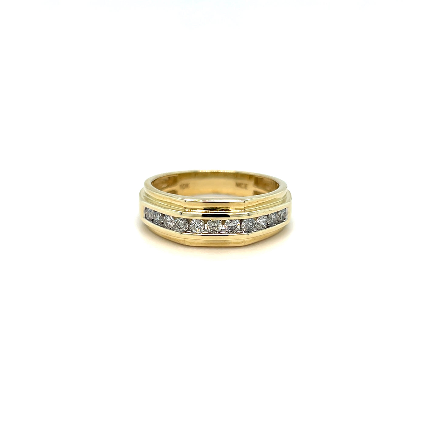 10kt YG Dia 0.49ct Wedding Band Size 10