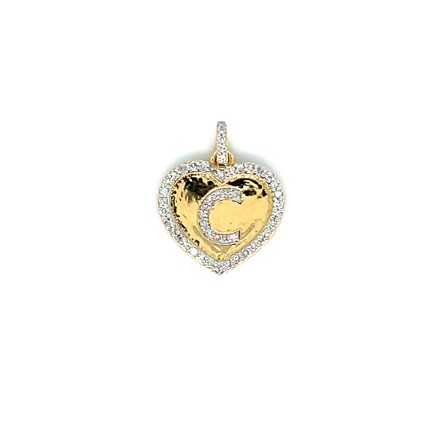 10KT YG Dia 0.20ct 'C' Pendant