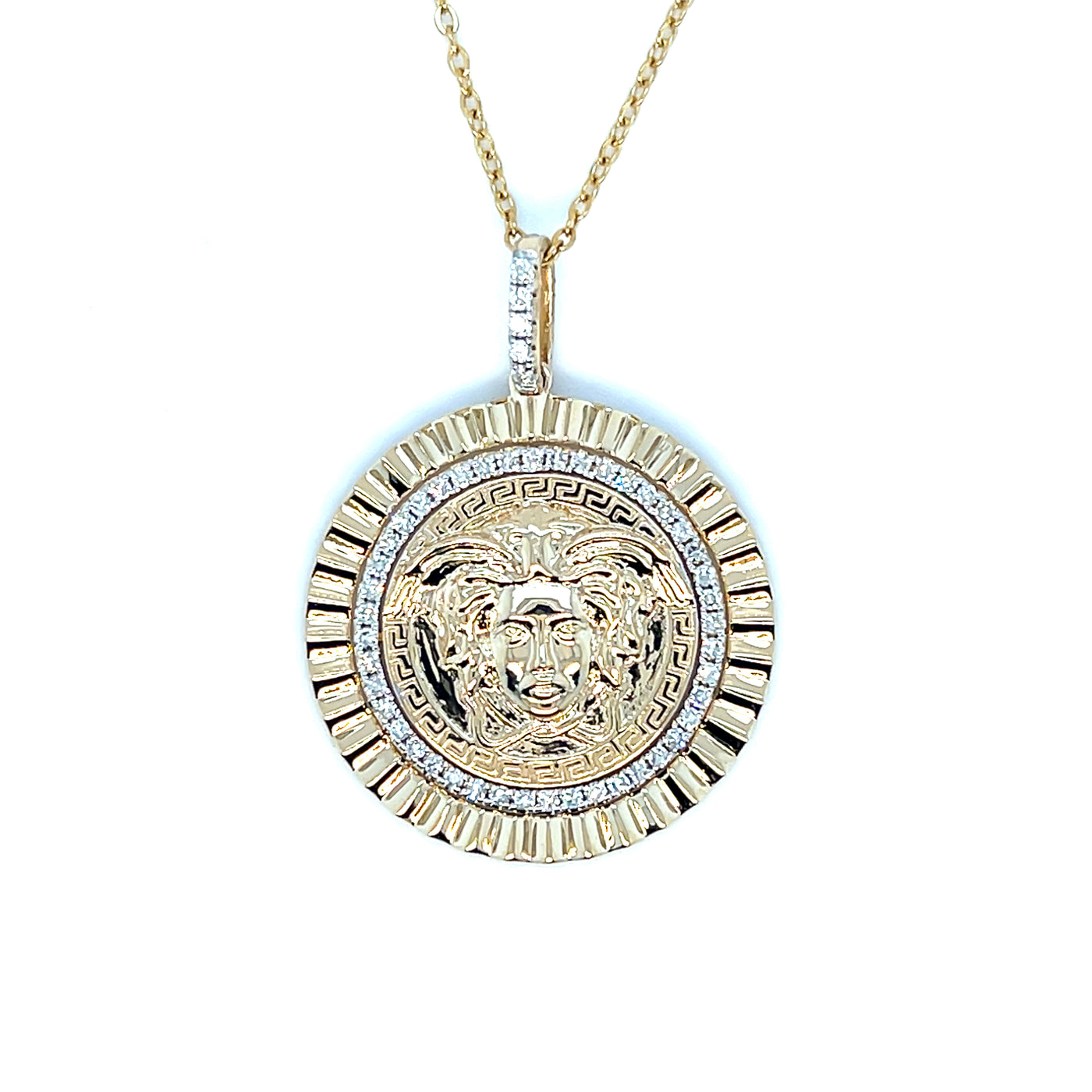 14KT YG Dia 0.04ct/0.27ct Versace Pendant Necklace