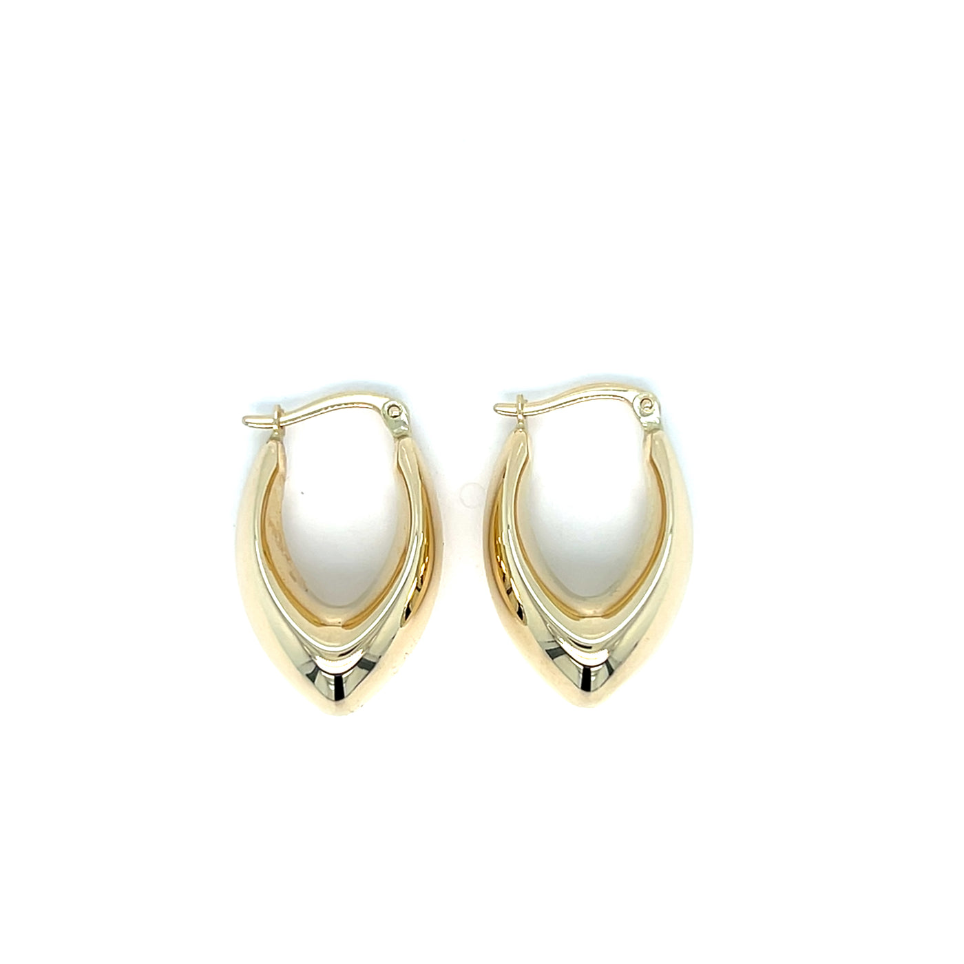 14KT YG Cathedral Hoop Earrings 2.80g