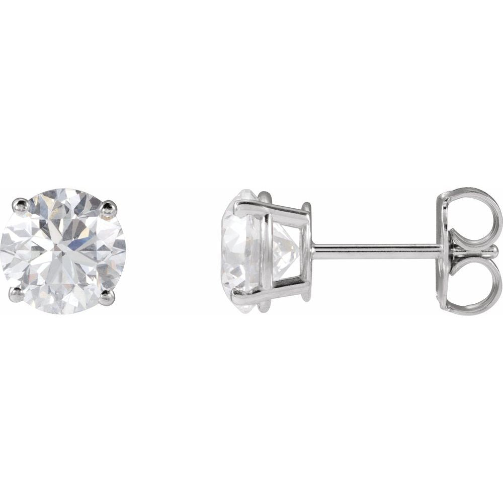 14K White Gold 5mm 1 CTW Lab-Grown Diamond Studs