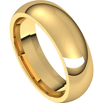 14K Yellow Half Round Band