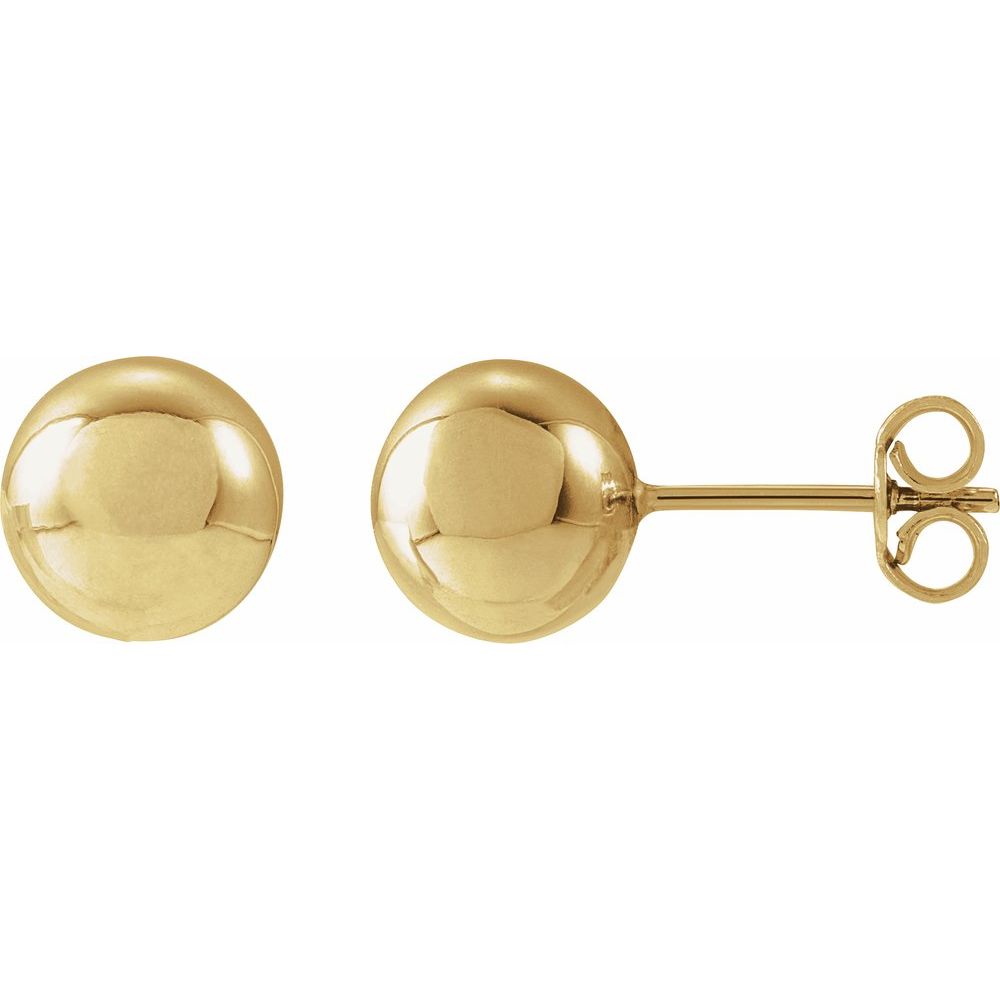 14K Yellow Gold 8mm Ball Studs