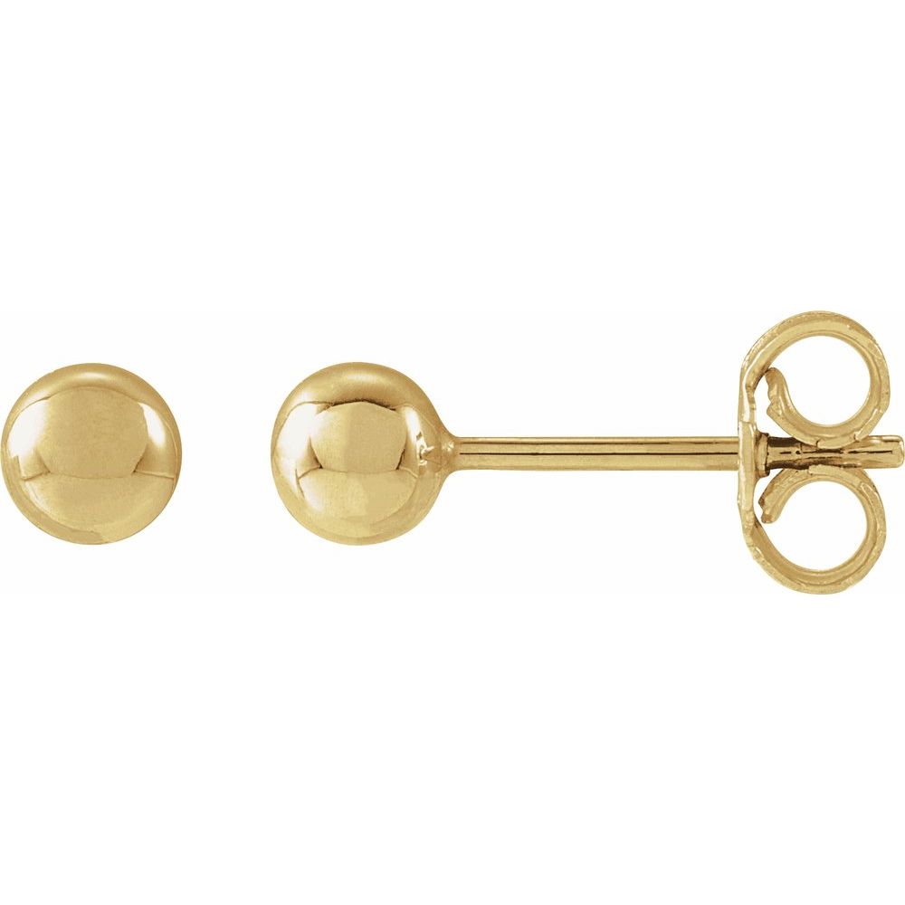 14K Yellow Gold 4mm Ball Studs