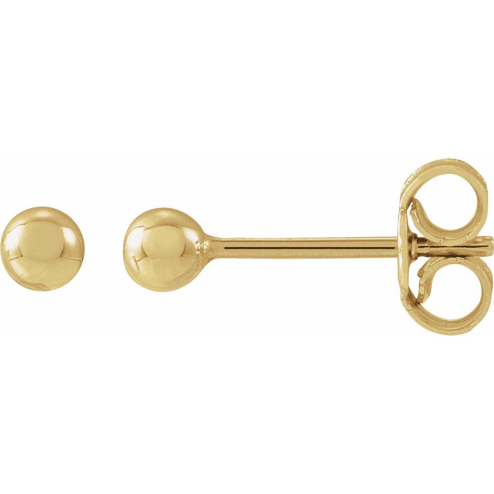 14K Yellow Gold 3mm Ball Studs