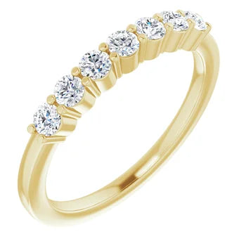 14K Yellow Round Anniversary Band