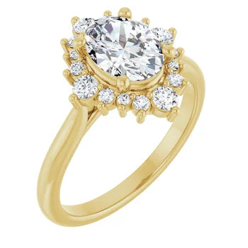 14K Yellow Oval Engagement Ring