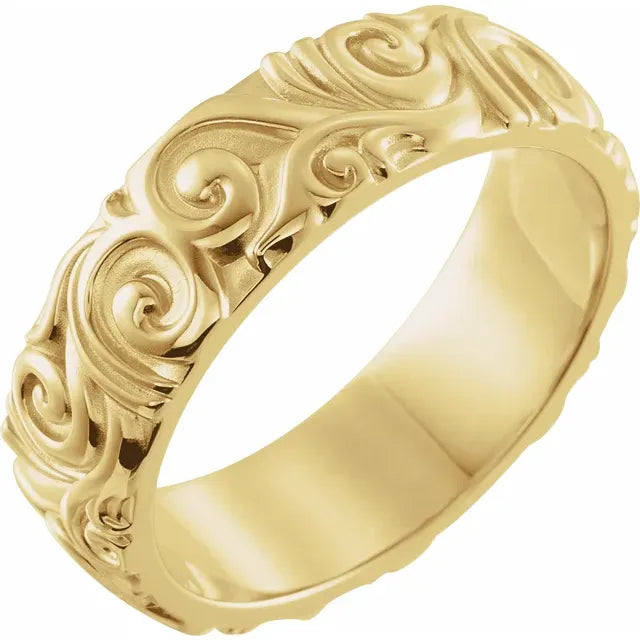 14K Yellow Sculptural Band