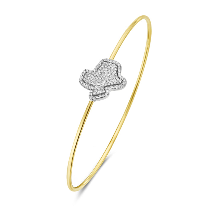 14KT Two Tone Diamond Texas Bangle