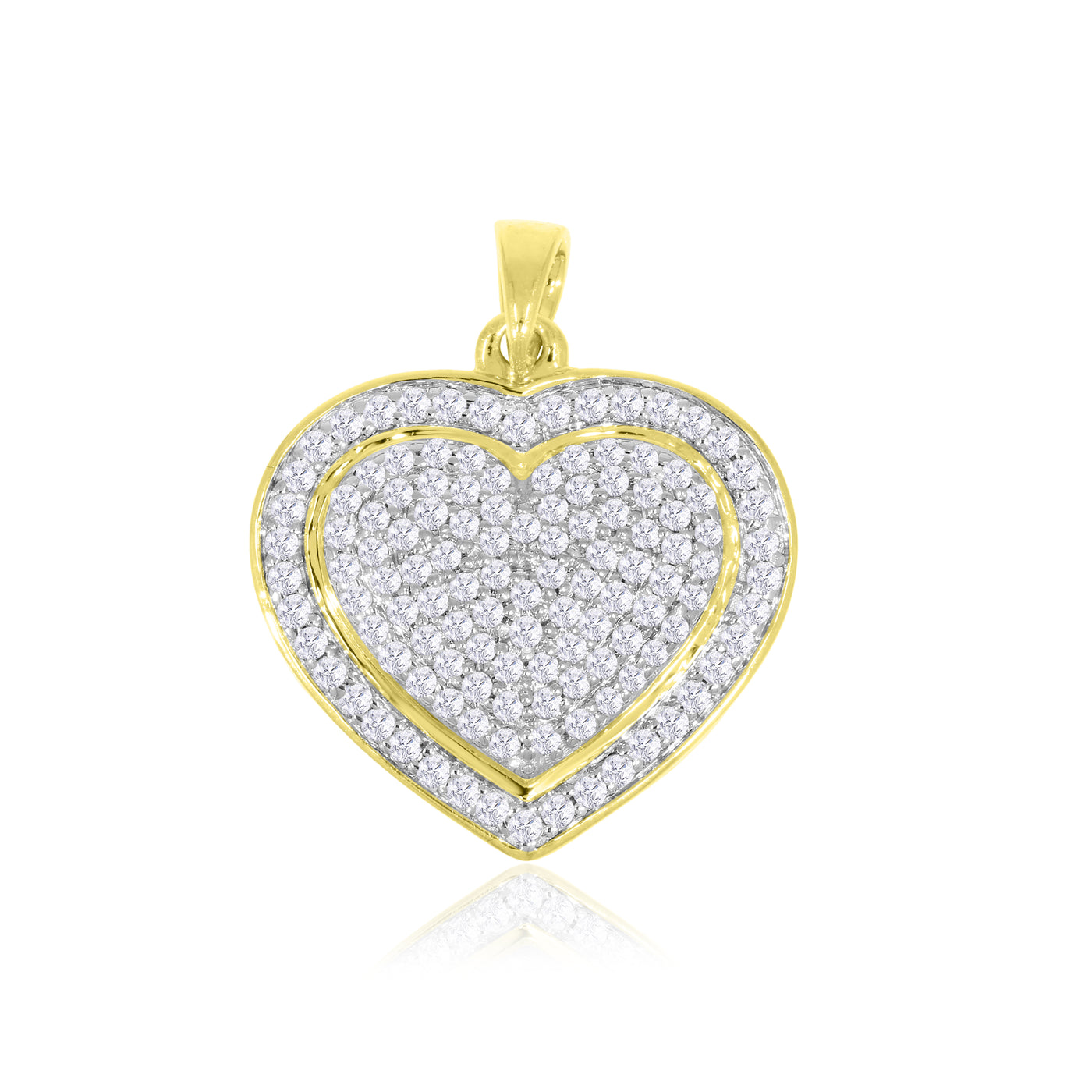 10KT YG Dia 0.53ct Heart Pendant