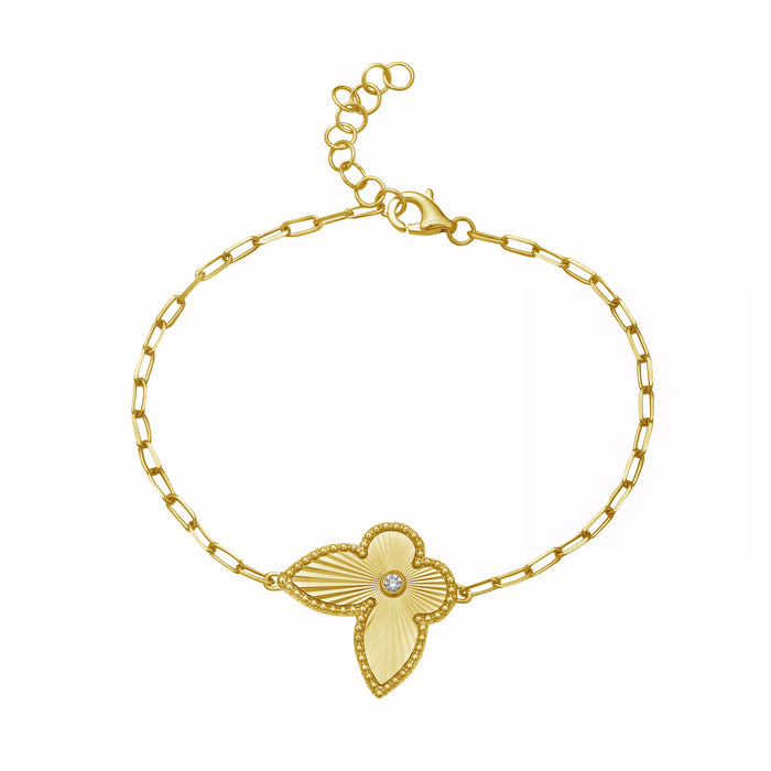 14KT YG Diamond Butterfly Bracelet