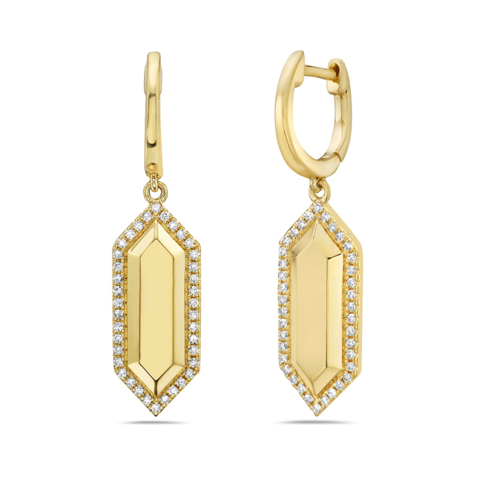 14KT YG Dia .17ctw Dangle Earrings