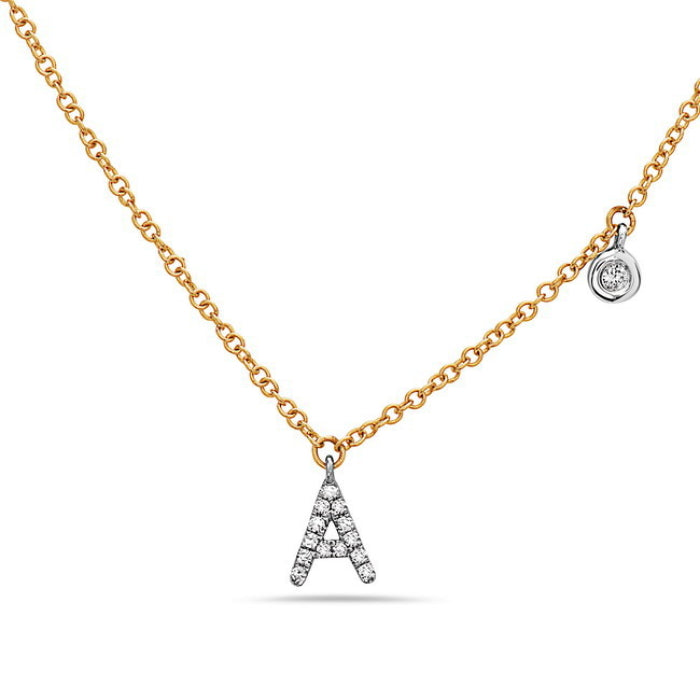 14KT YG Dia .06ctw "A" Pendant Necklace