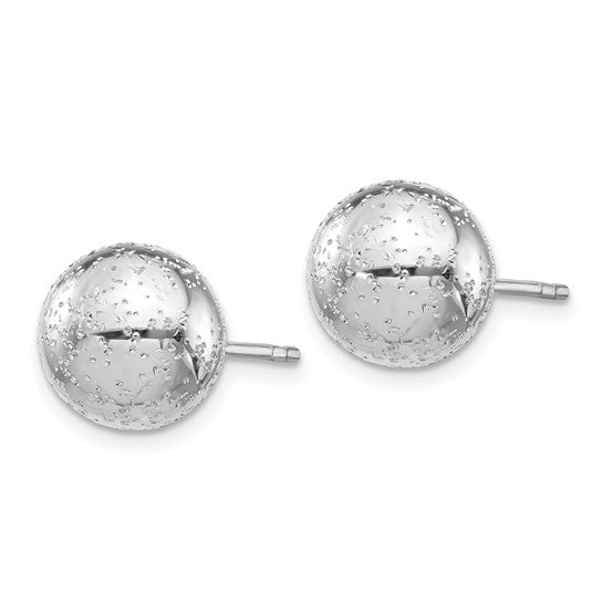 Sterling Silver Rhod Radiant Essence 10mm Ball Post Earrings