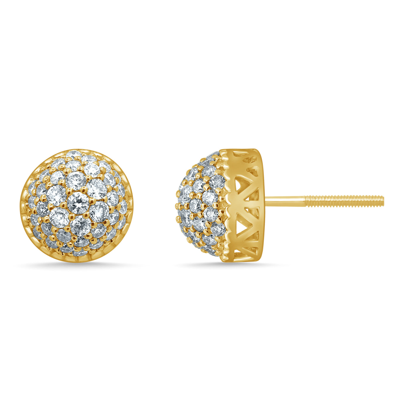 10KT YG Dia 0.87 Ball Earrings