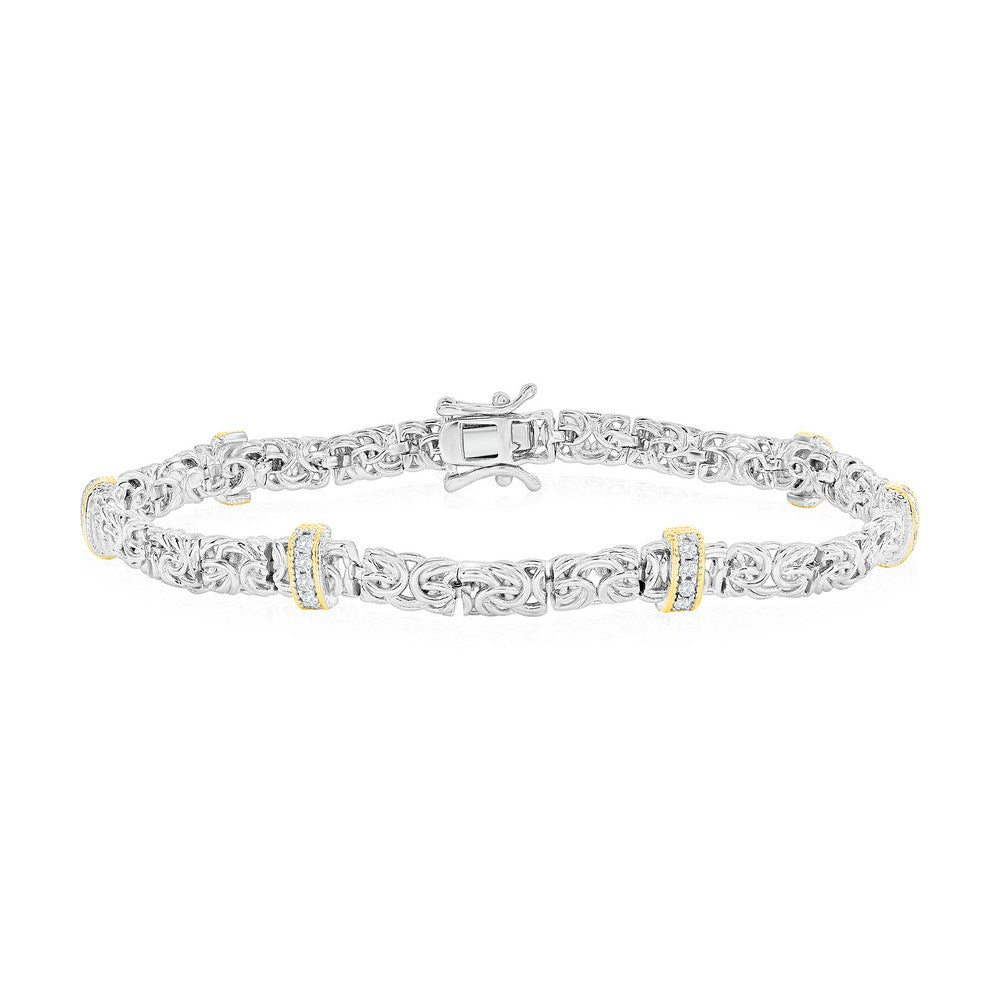 SS Byzantine Design Two Tone Bracelet