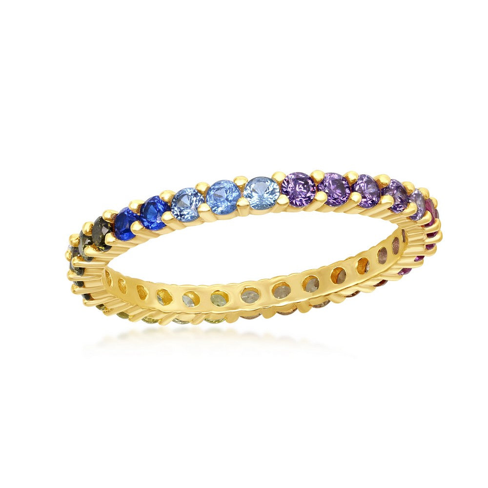 SS GP Rainbow CZ Eternity Band S8