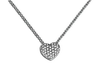 14KT WG DIA .20ctw Heart Necklace