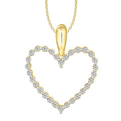 14KT YG DIA .25ctw Open Heart Necklace