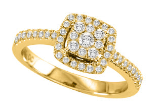 14KT YG Diamond Floral Cluster Ring S7