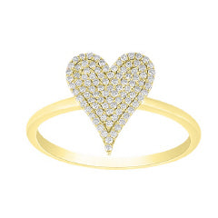 14KT YG DIA .20 Pave Heart Ring S7