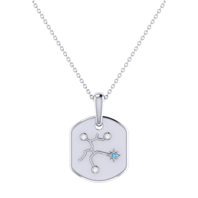 Sagittarius Archer Constellation on Tag Pendant Necklace