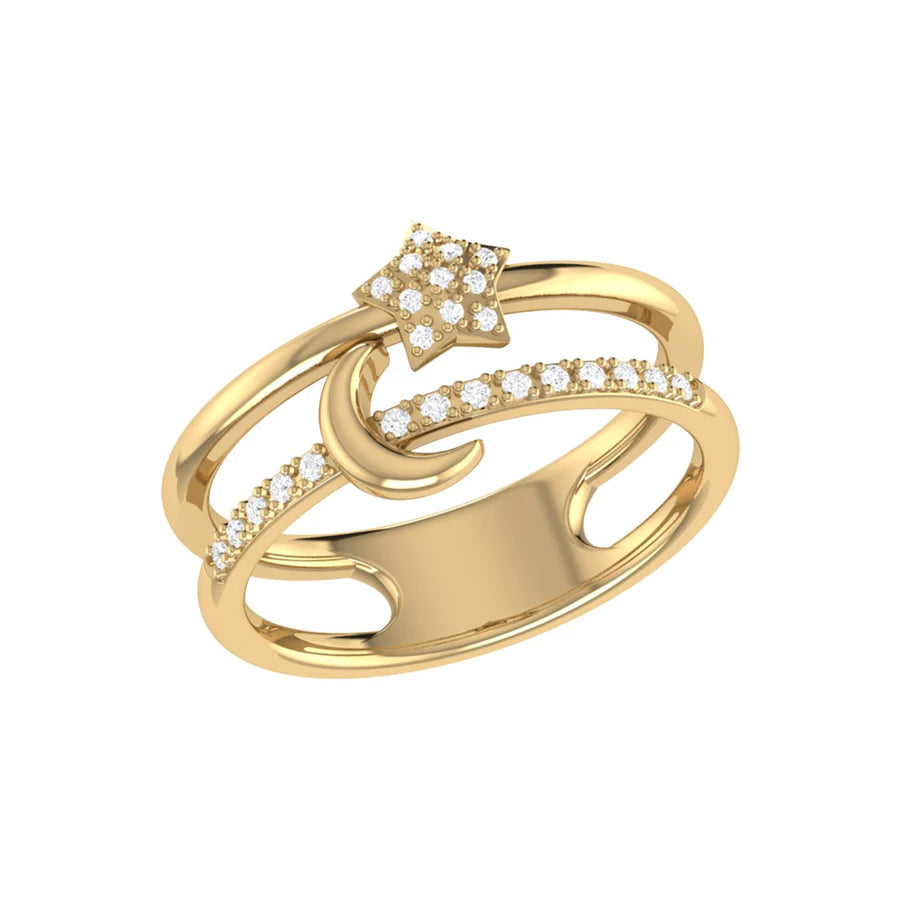 GP Starlit Crescent Double Band Ring