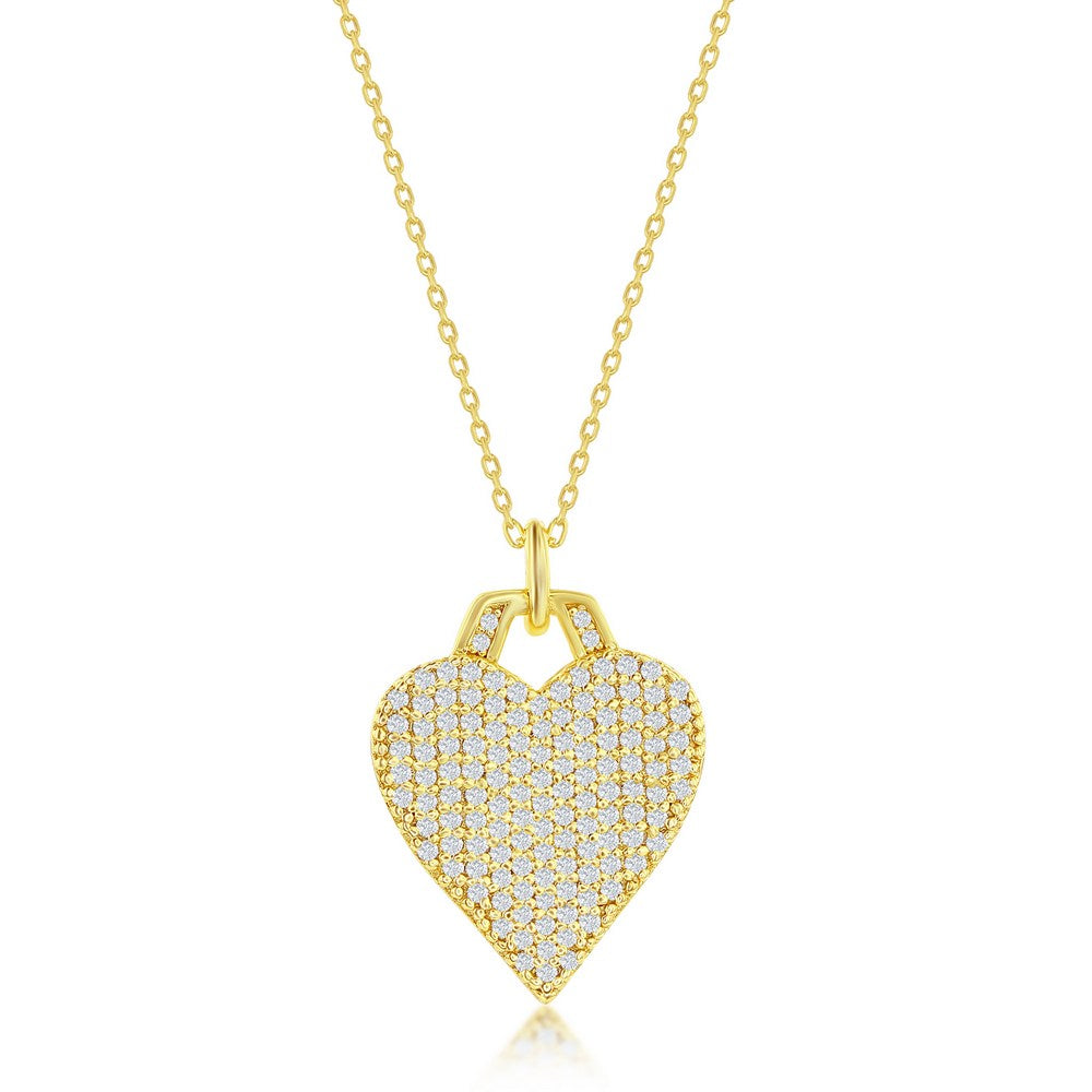 Micro Pave Heart Necklace